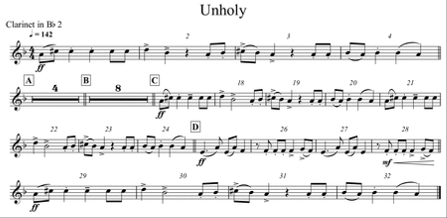 Unholy Unholy Marching Band scores gallery preview page 5
