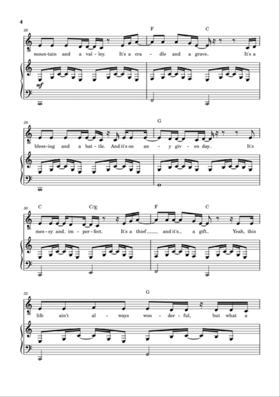Wonderful Life Piano, Vocal, Guitar scores gallery preview page 5
