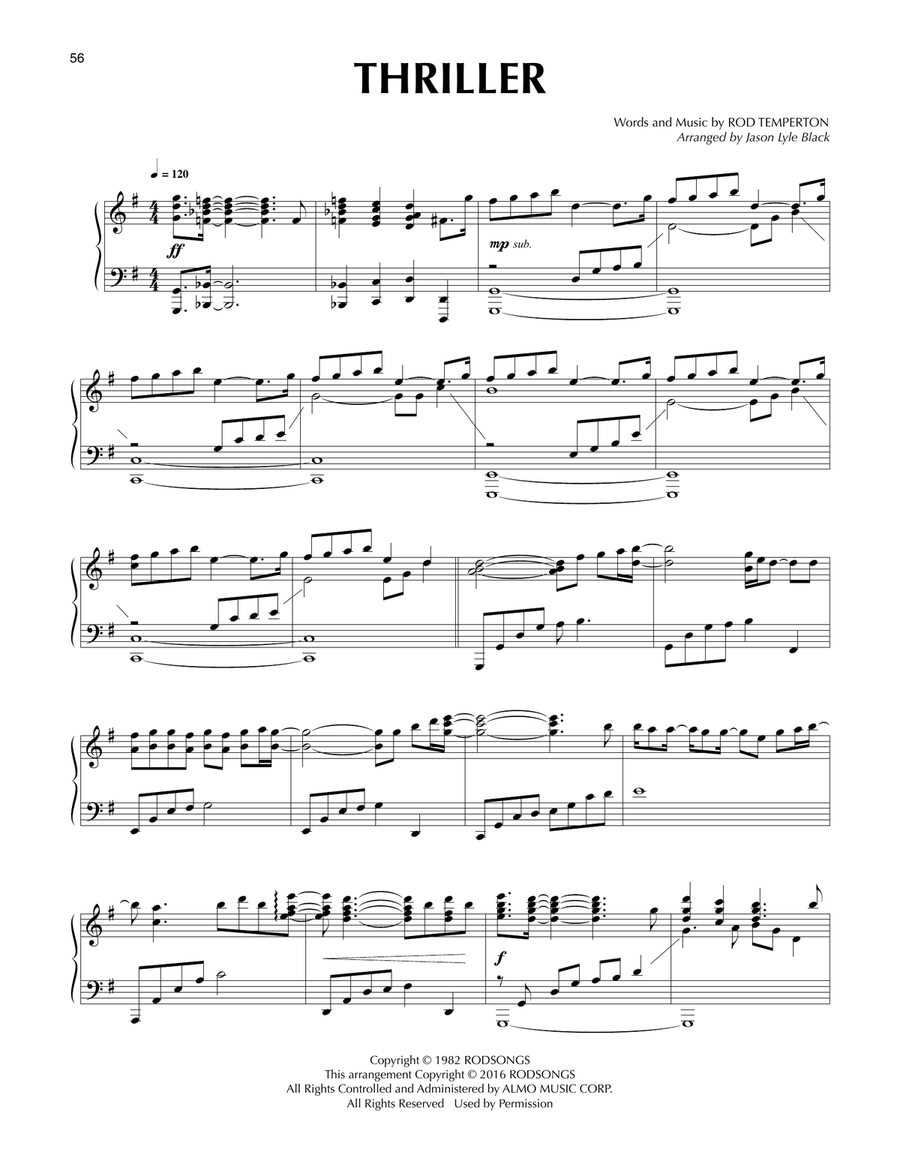 Thriller (arr. Jason Lyle Black) Piano Solo scores gallery preview page 1