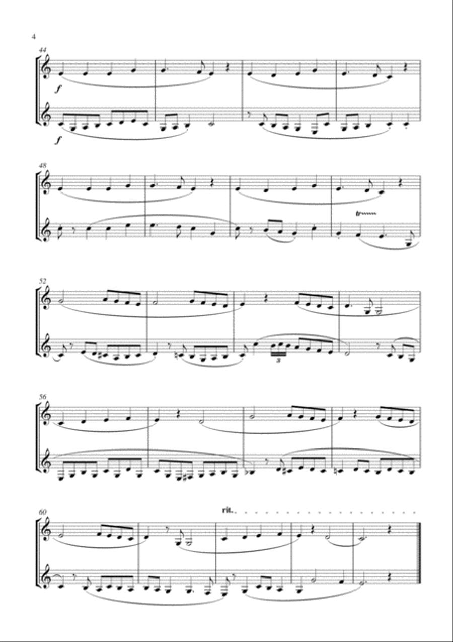 15 Popular Christmas Songs for Bb Clarinet Duet (Suitable for beginning / intermediate clarinetists) Clarinet Duet scores gallery preview page 4