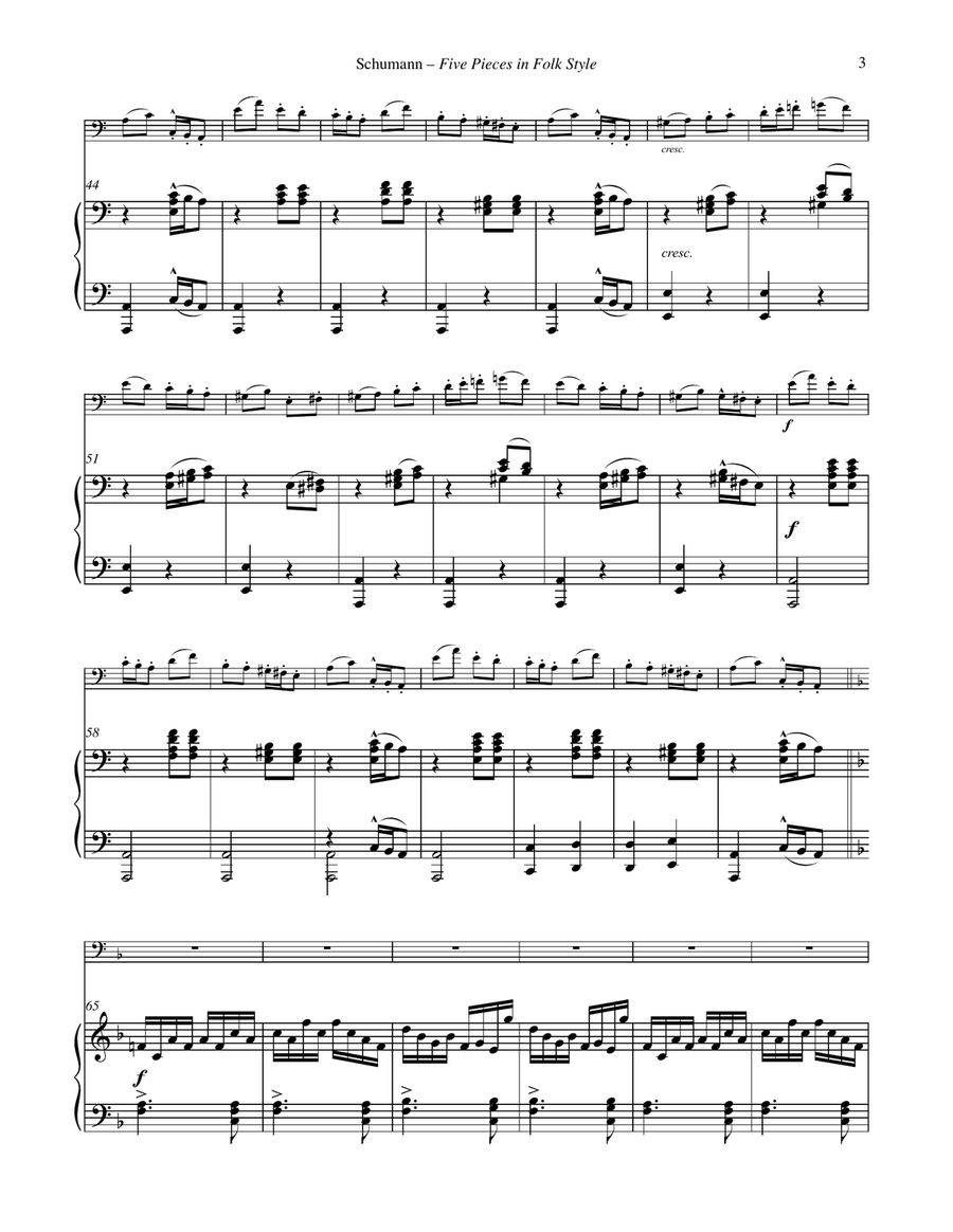 Five Pieces in Folk Style for Euphonium and Piano Euphonium scores gallery preview page 3