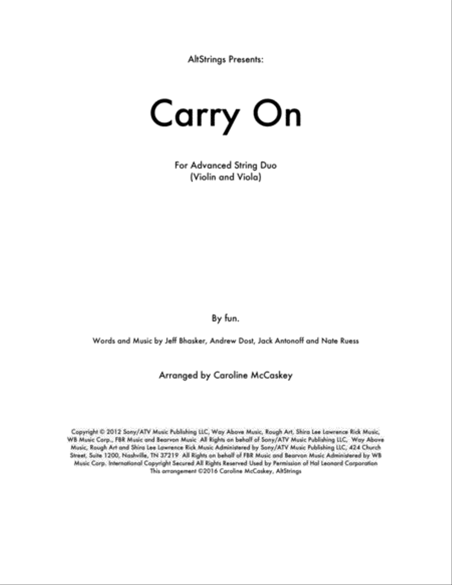 Carry On String Duet scores gallery preview page 1