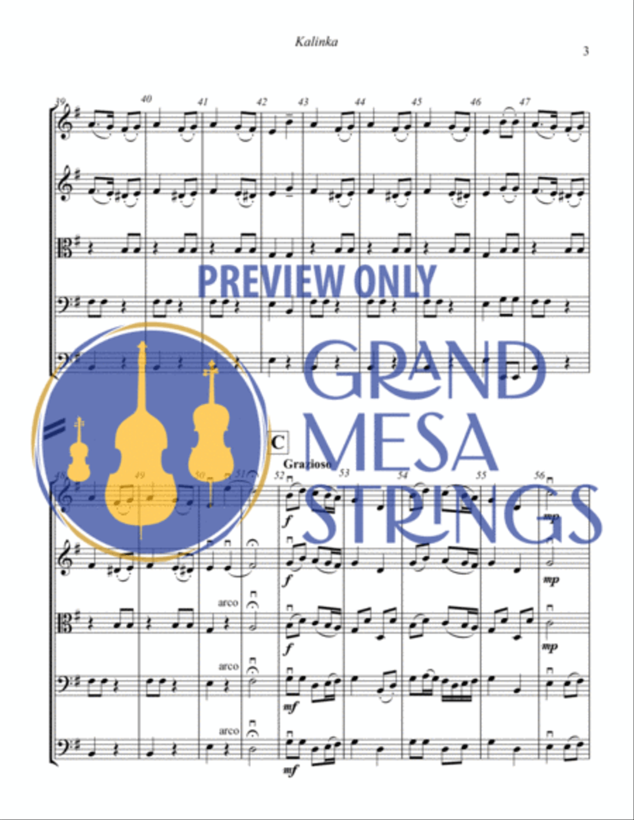 Kalinka - Russian Folk Song String Orchestra scores gallery preview page 4