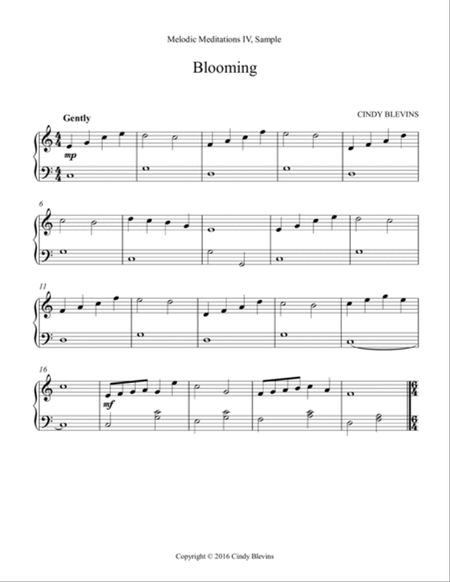 Melodic Meditations IV, 10 original solos for Lever or Pedal Harp Pedal Harp scores gallery preview page 2