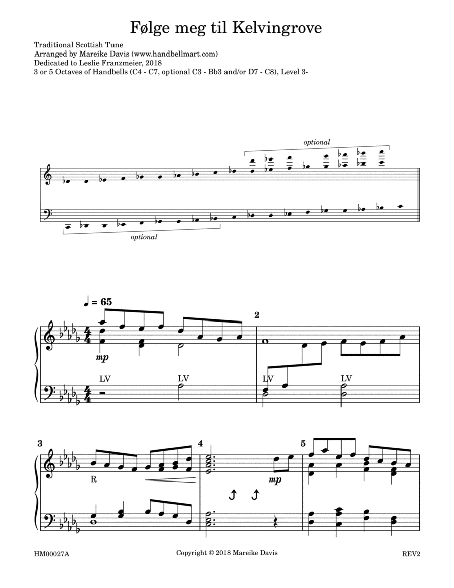 Følge meg til Kelvingrove Handbell Choir scores gallery preview page 1