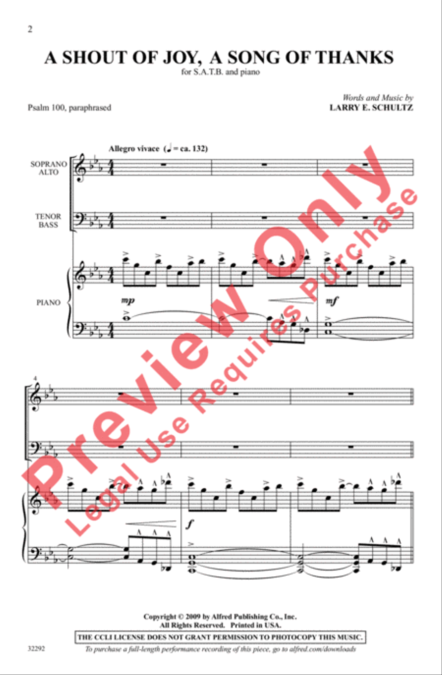 A Shout of Joy, A Song of Thanks 4-Part scores gallery preview page 2