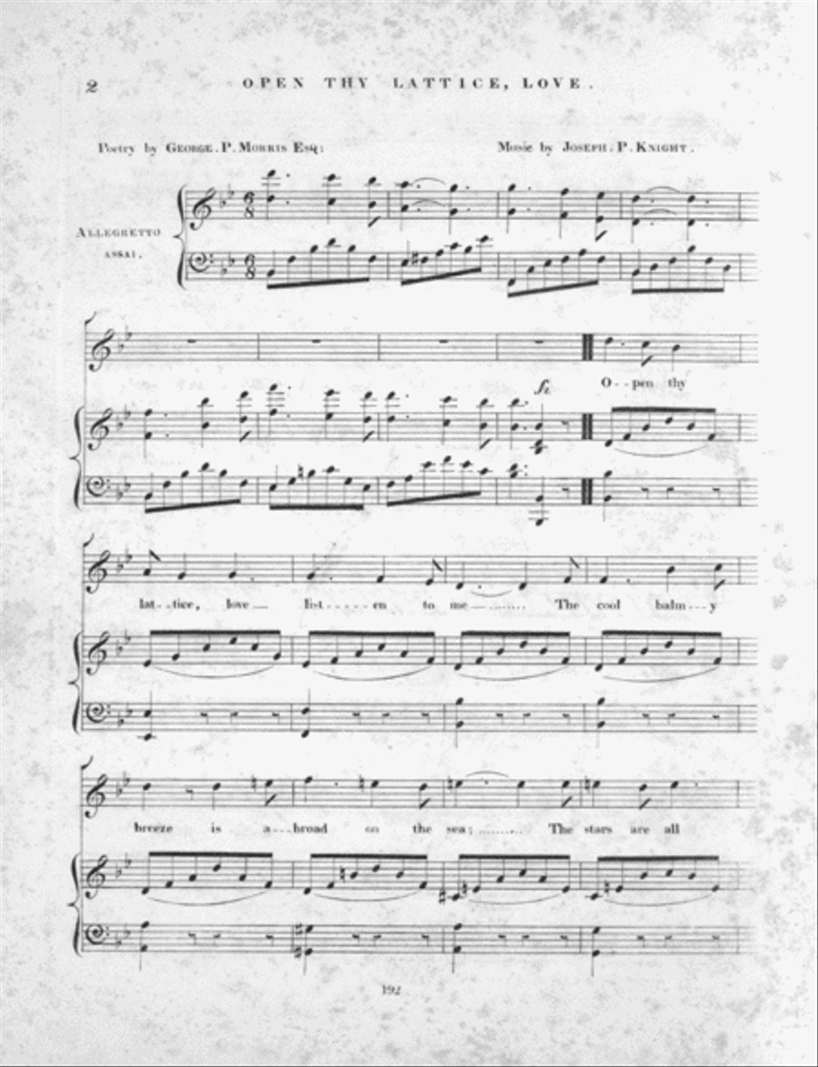 Open Thy Lattice, Love. A Serenade Voice scores gallery preview page 2