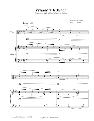 Book cover for Scriabin: Prelude in G Minor for Viola & Piano