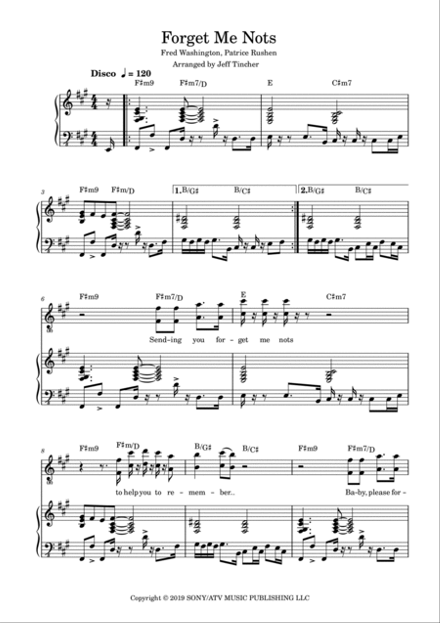 Forget Me Nots Piano, Vocal, Guitar scores gallery preview page 2