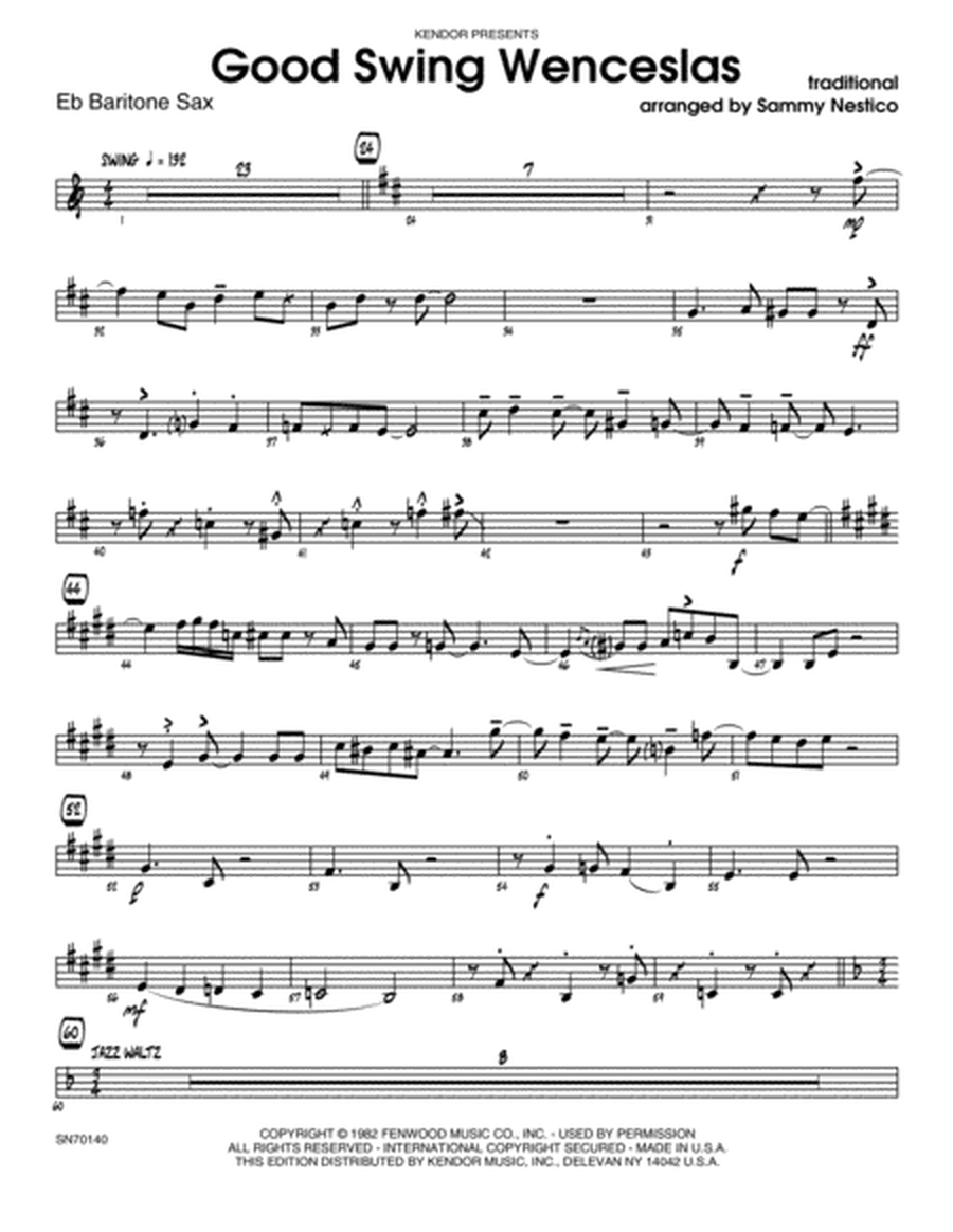 Good Swing Wenceslas - Eb Baritone Saxophone