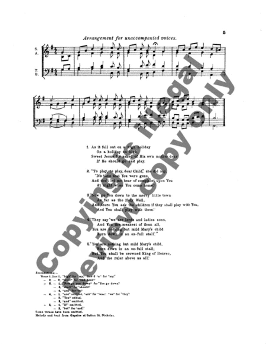 Twelve Traditional Carols from Herefordshire 4-Part scores gallery preview page 4