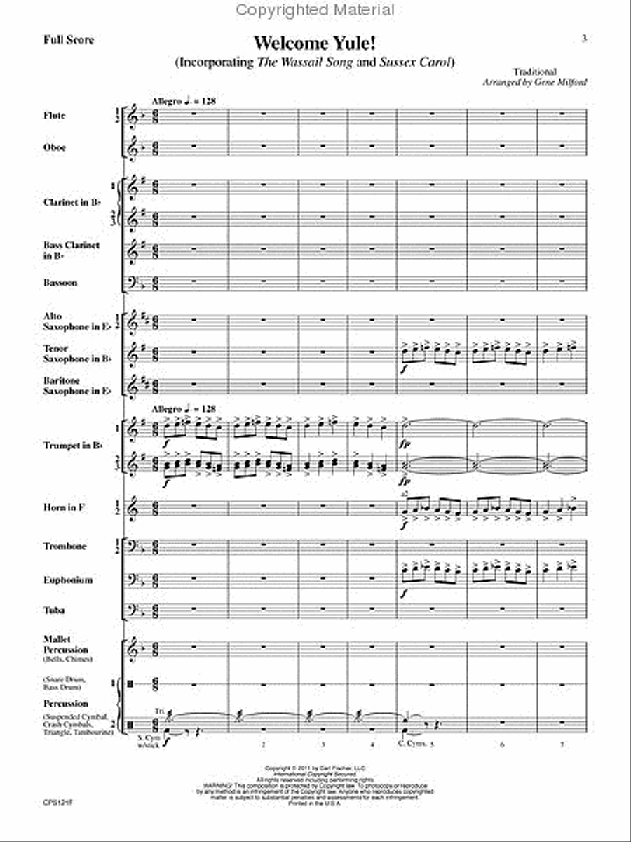 Welcome Yule! Welcome Yule! Concert Band scores gallery preview page 2