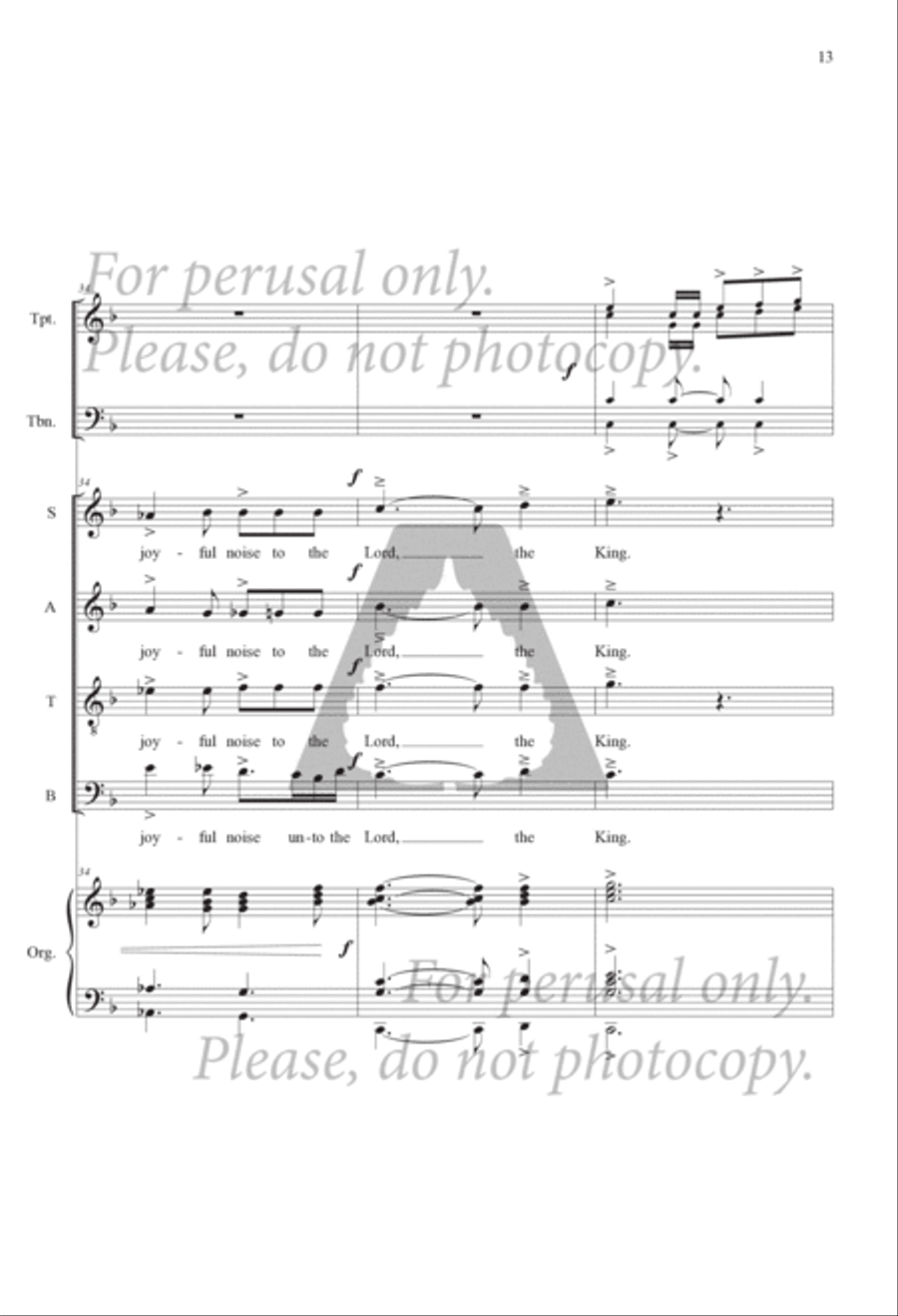 Shout for Joy to the World (Brass Full Score) Choir scores gallery preview page 14