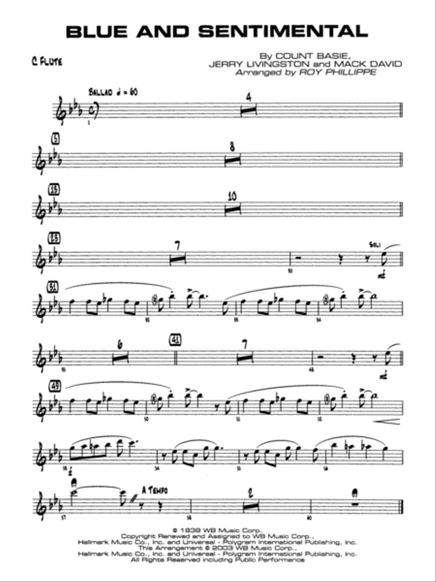 Blue and Sentimental: Flute Jazz Ensemble scores gallery preview page 1