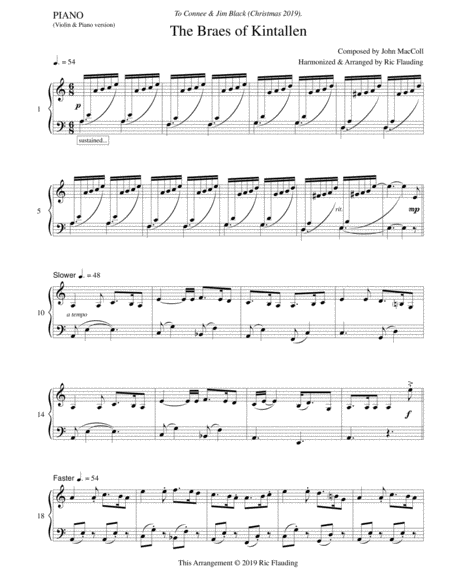 The Braes of Kintallen (Violin & Piano) image number null