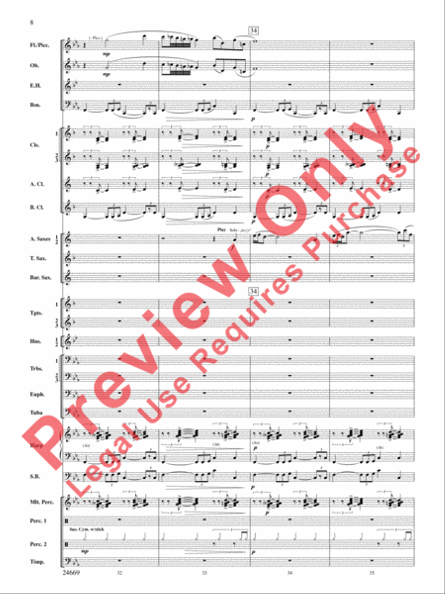 Metroplex: Three Postcards from Manhattan Concert Band scores gallery preview page 9