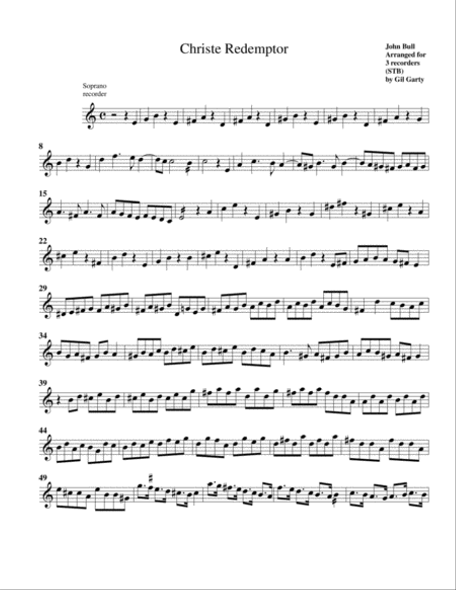 Christe Redemptor (arrangement for 3 recorders) Recorder scores gallery preview page 5