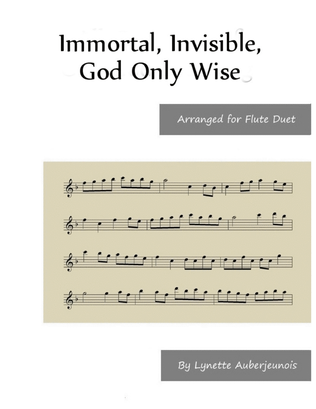 Book cover for Immortal, Invisible, God Only Wise - Flute Duet