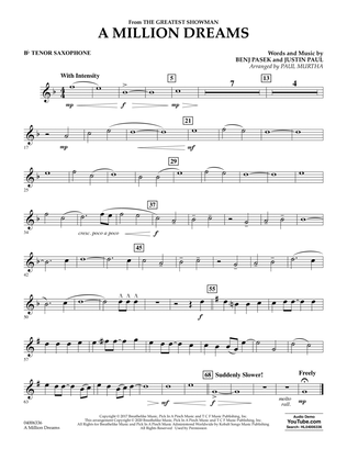 Book cover for A Million Dreams (from The Greatest Showman) (arr. Paul Murtha) - Bb Tenor Saxophone