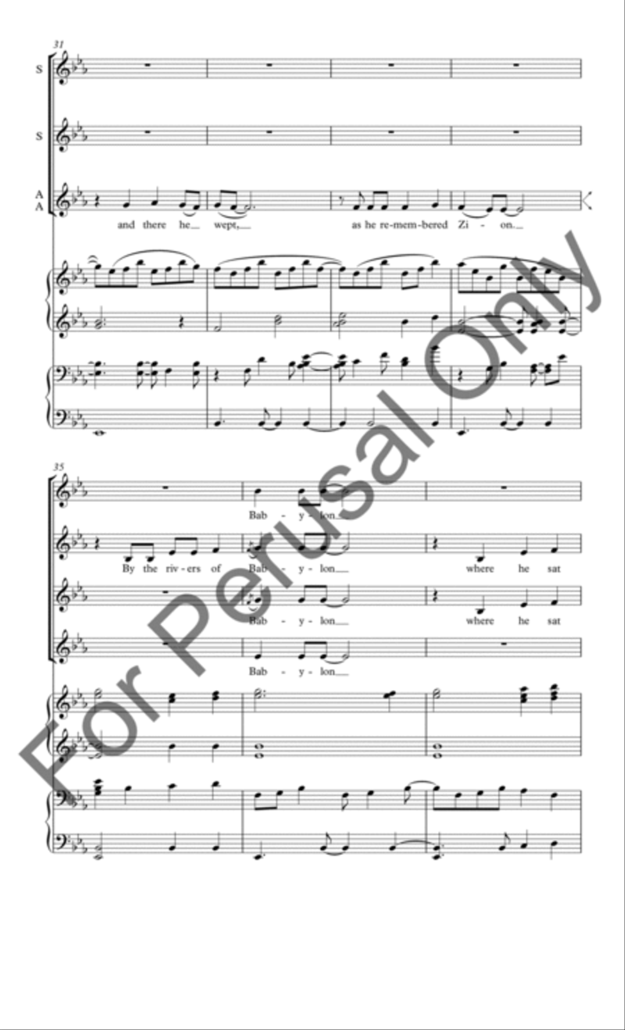 By the Rivers of Babylon (Choral Score) SSAA scores gallery preview page 5