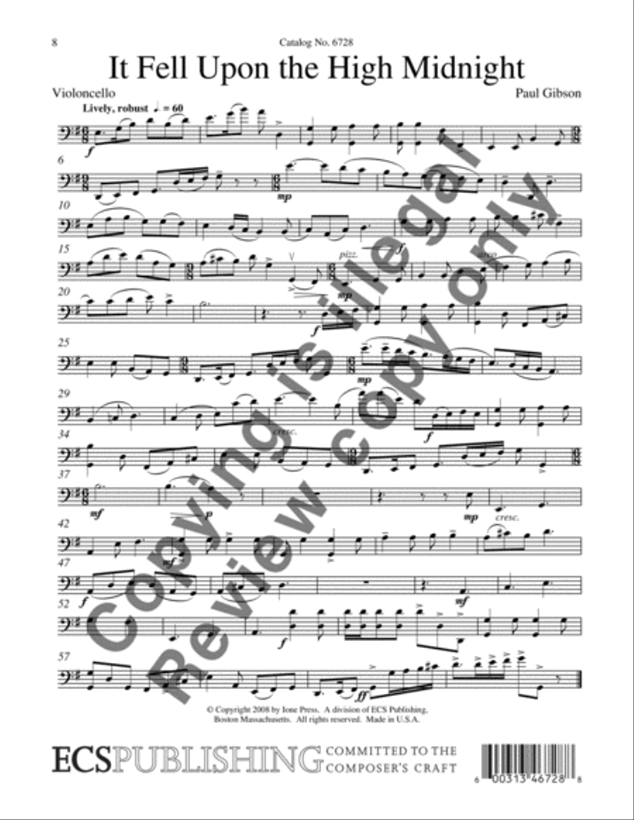 It Fell Upon the High Midnight 4-Part scores gallery preview page 6