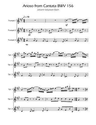 Book cover for Arioso BWV 156 - Trumpet Trio