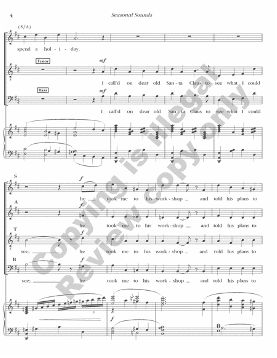 Seasonal Sounds 4-Part scores gallery preview page 4