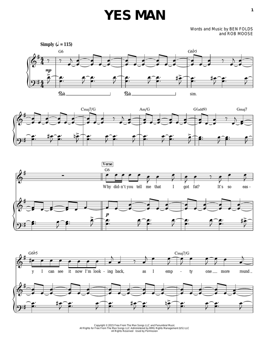 Yes Man Yes Man Voice scores gallery preview page 1