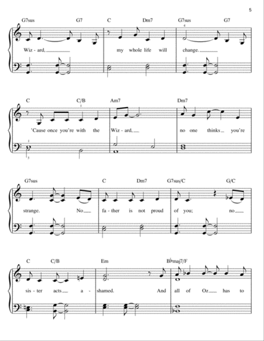 The Wizard And I (from Wicked) Easy Piano scores gallery preview page 5
