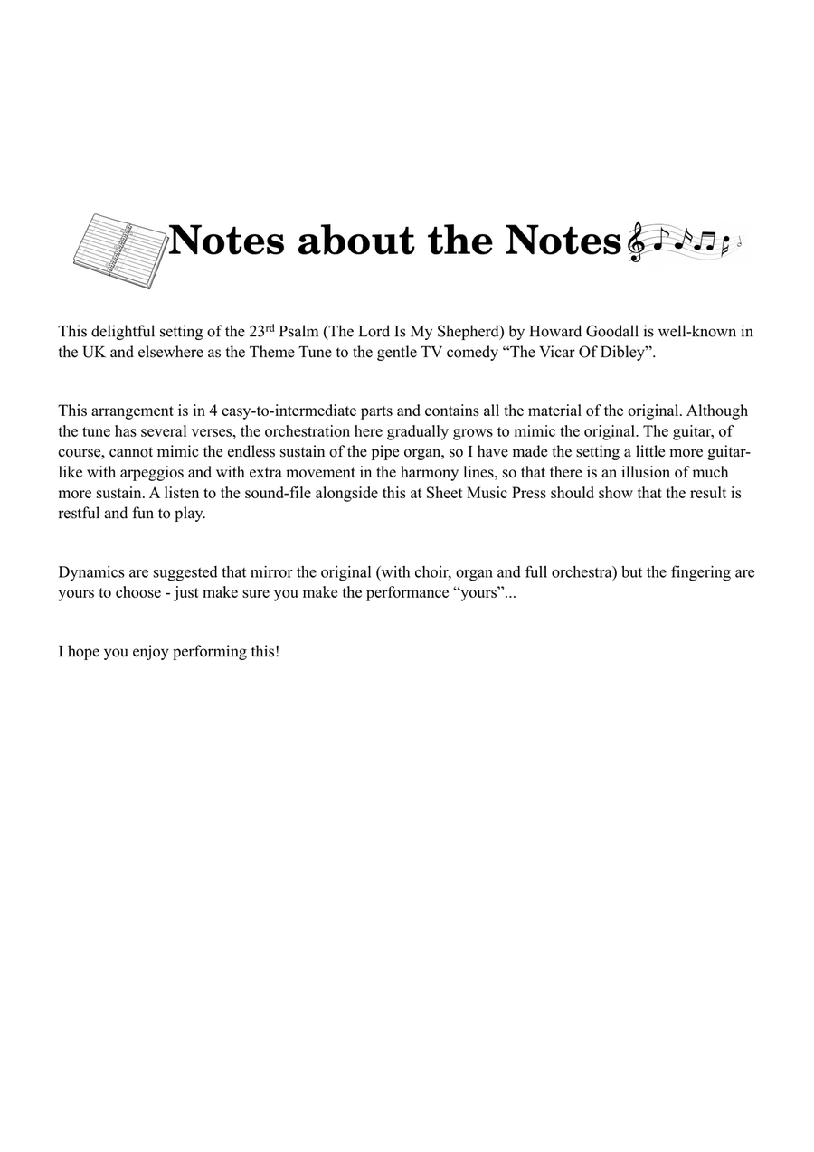 Psalm 23 (theme From The Vicar Of Dibley) Guitar Ensemble scores gallery preview page 3