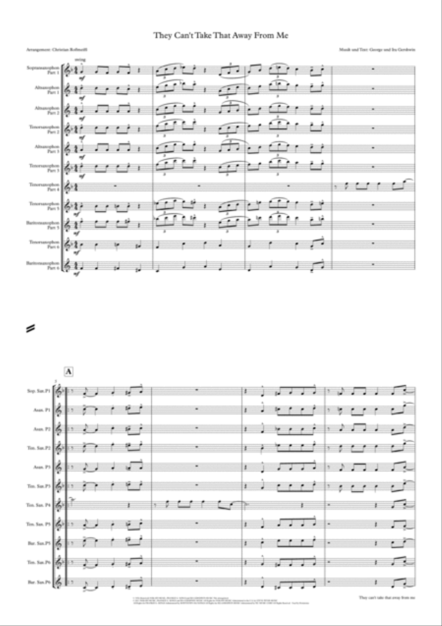 They Can't Take That Away From Me Woodwind Quintet scores gallery preview page 2