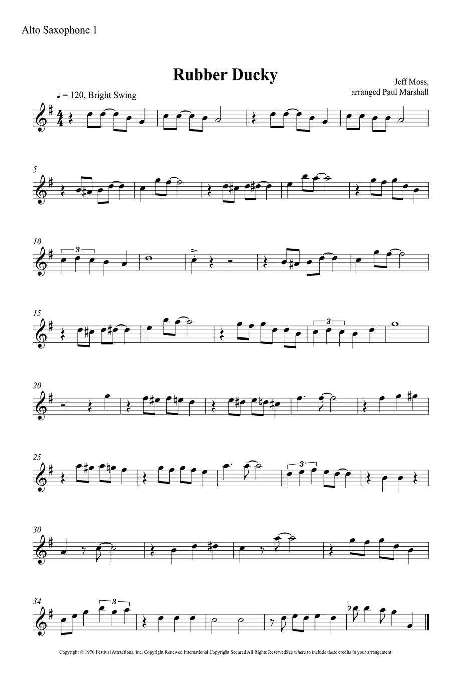 Rubber Duckie Saxophone Quartet scores gallery preview page 3