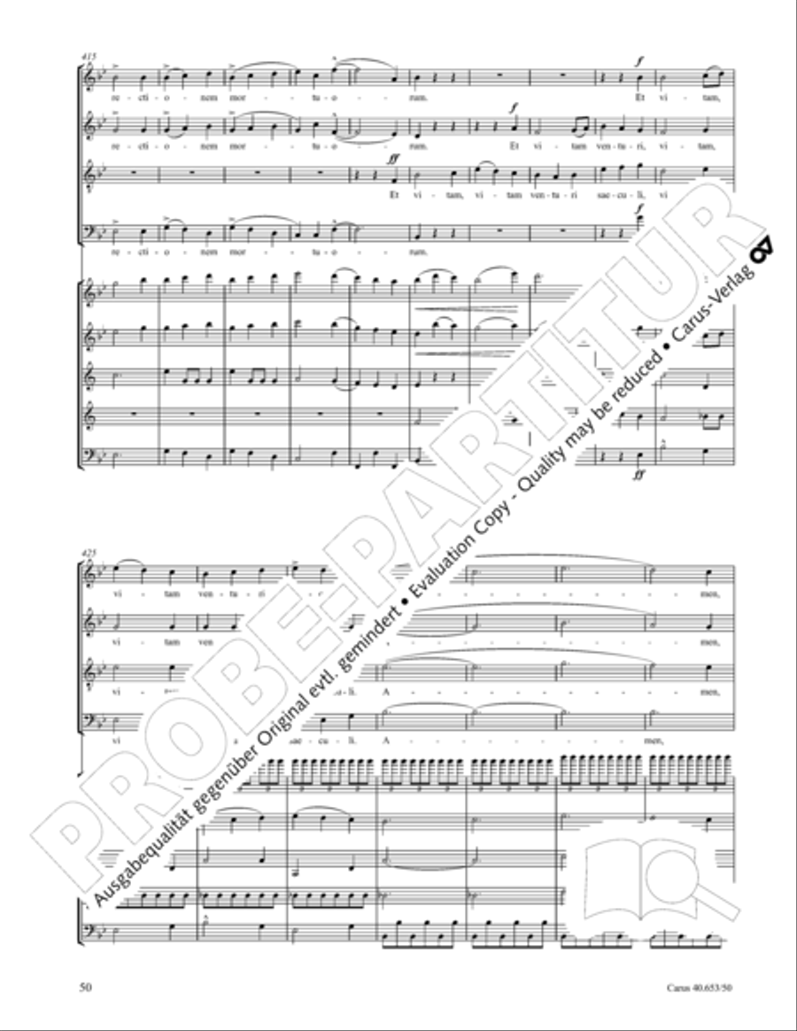 Mass in D Major (Missa in D) 4-Part scores gallery preview page 51