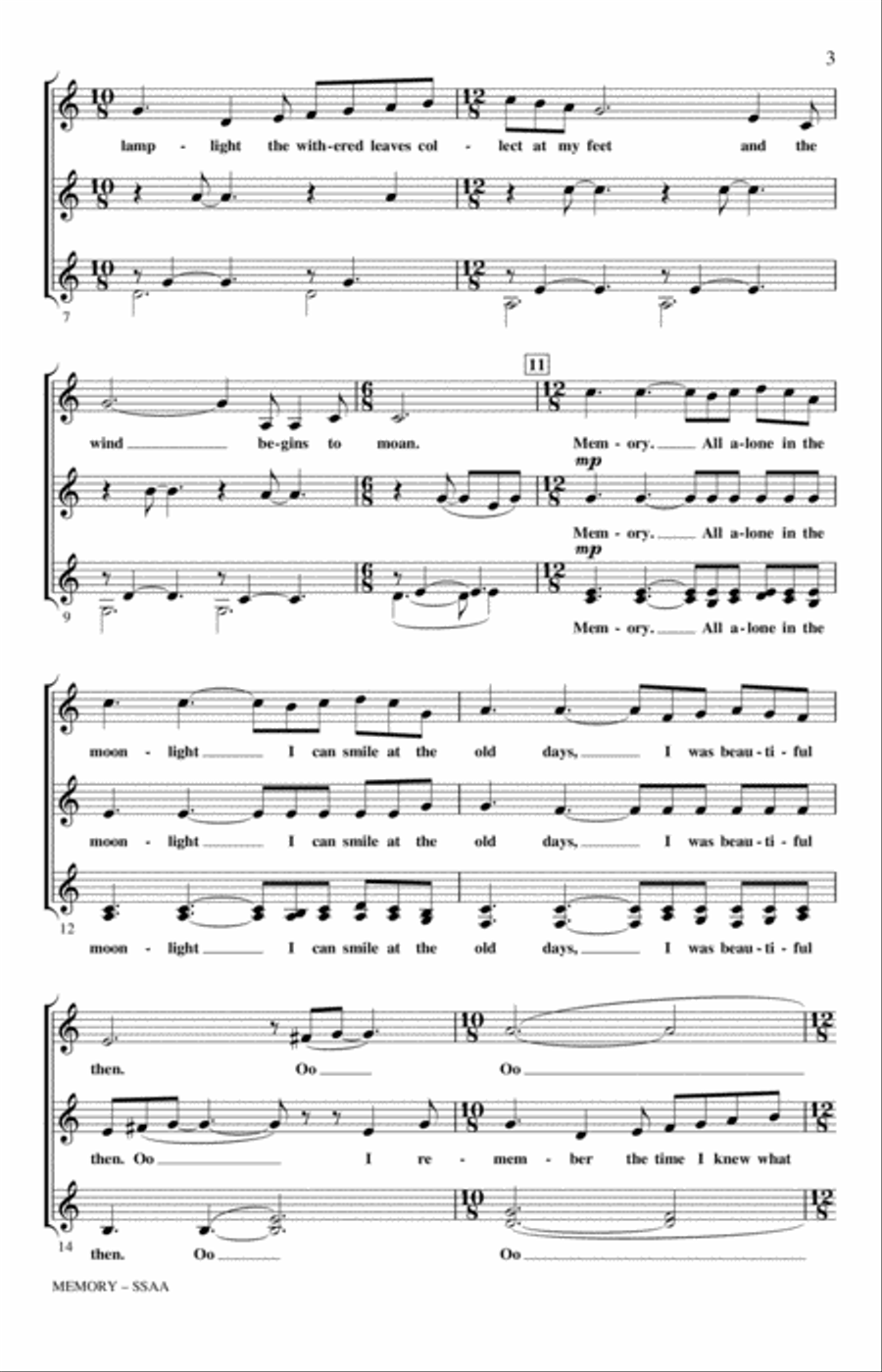 Memory (from Cats) (arr. Philip Lawson) SSAA scores gallery preview page 2