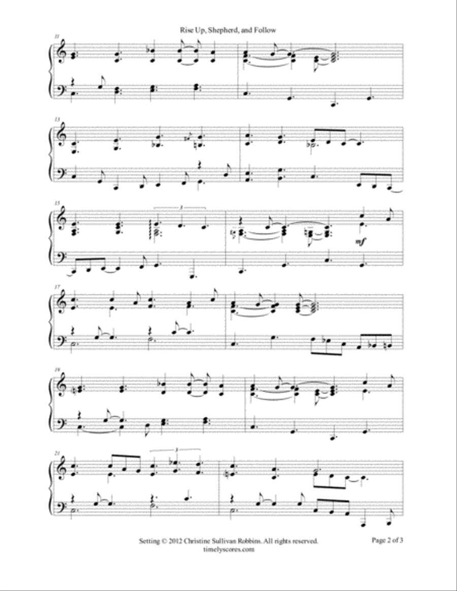 Rise Up, Shepherd, and Follow Piano Solo scores gallery preview page 2