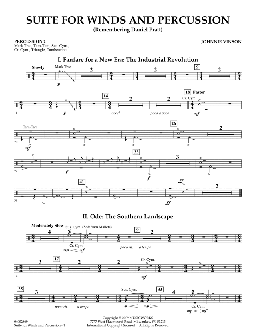 Book cover for Suite for Winds and Percussion - Percussion 2