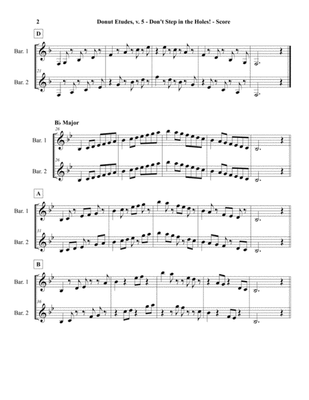 Donut Etudes v5 - Scale Duets for 2 Euphoniums or Baritones in Treble Clef
