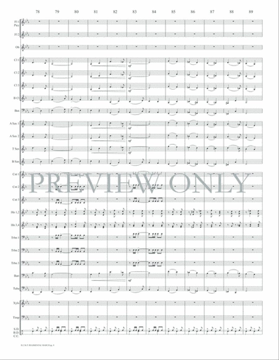 R.C.M.P. Regimental March Concert Band scores gallery preview page 11