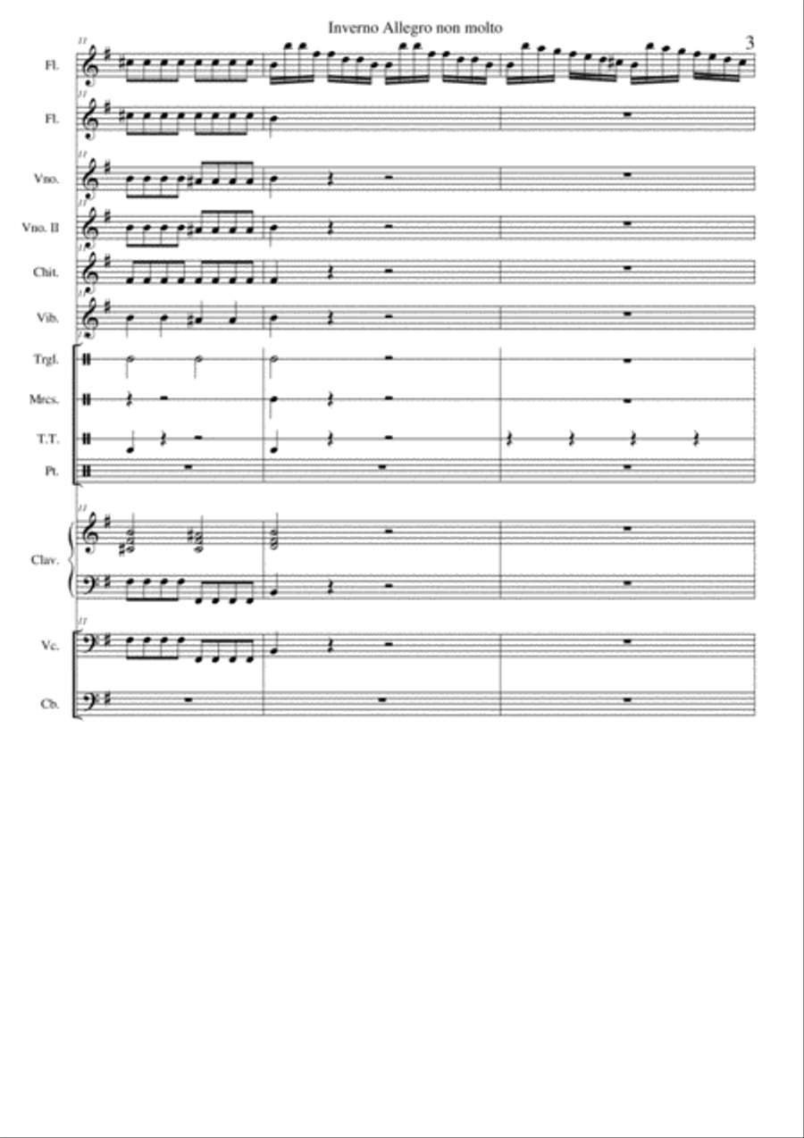 The four seasons: Winter (ALLEGRO) Large Ensemble scores gallery preview page 3