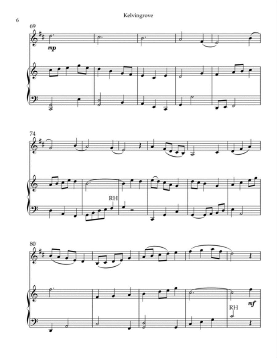 Kelvingrove, Duet for Bb Trumpet & Harp Trumpet Duet scores gallery preview page 6