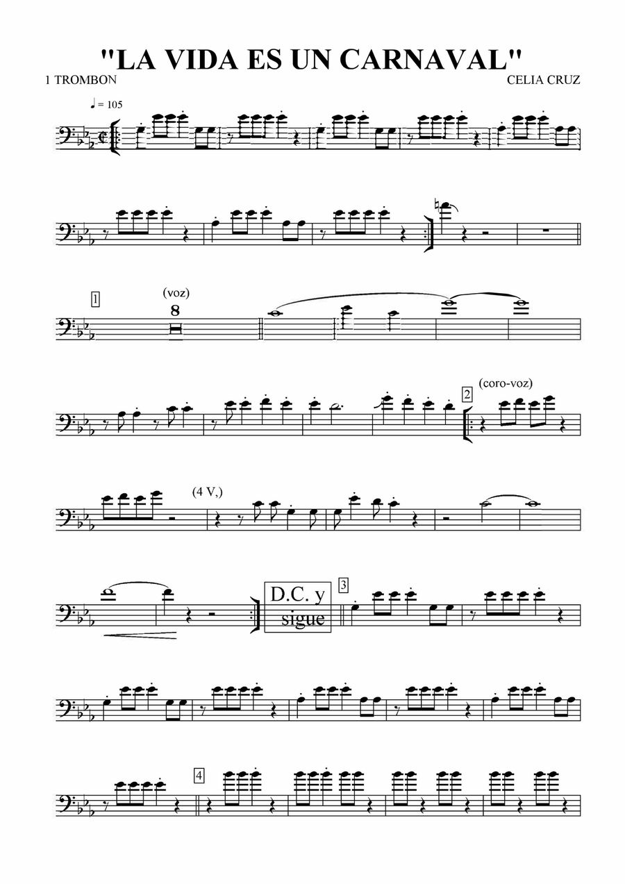 Celia Cruz - La Vida Es Un Carnaval Full Orchestra scores gallery preview page 3