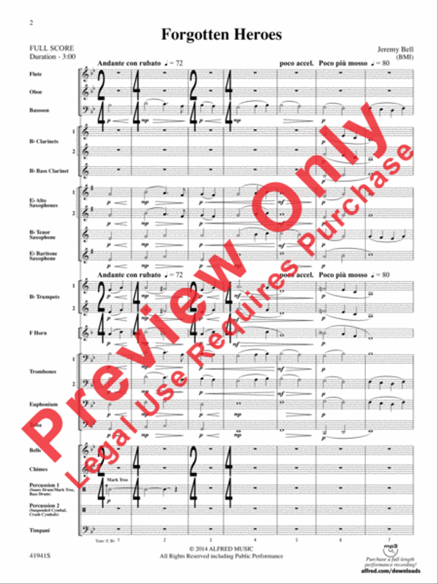 Forgotten Heroes Concert Band scores gallery preview page 3