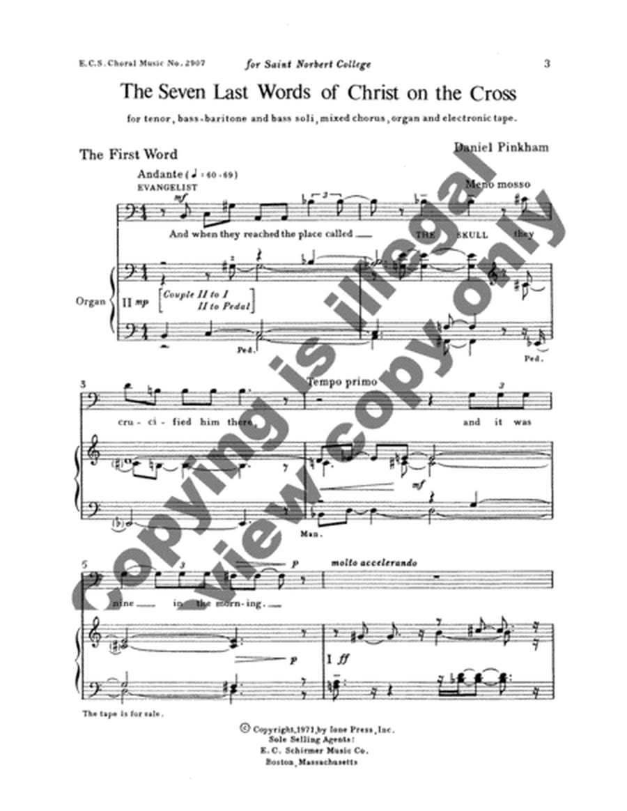 The Seven Last Words of Christ on the Cross (Choral Score)