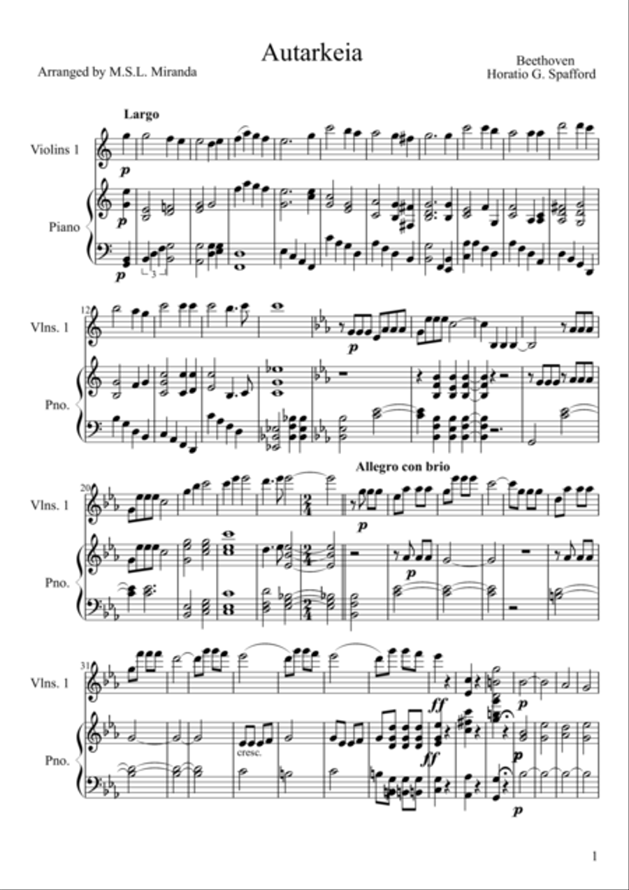 Autarkeia: It is Well With My Soul Small Ensemble scores gallery preview page 1