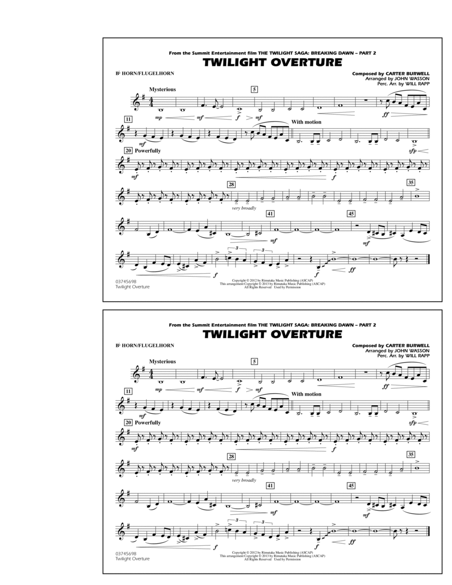 Twilight Overture - Bb Horn/Flugelhorn