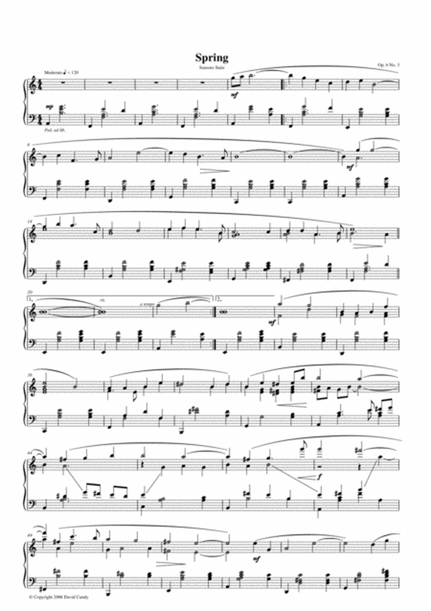 Seasons Suite for Piano, Op. 6 - Full Score image number null