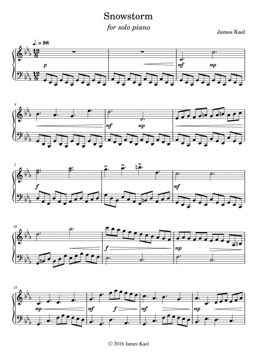 Snowstorm Snowstorm Piano Solo scores gallery preview page 1