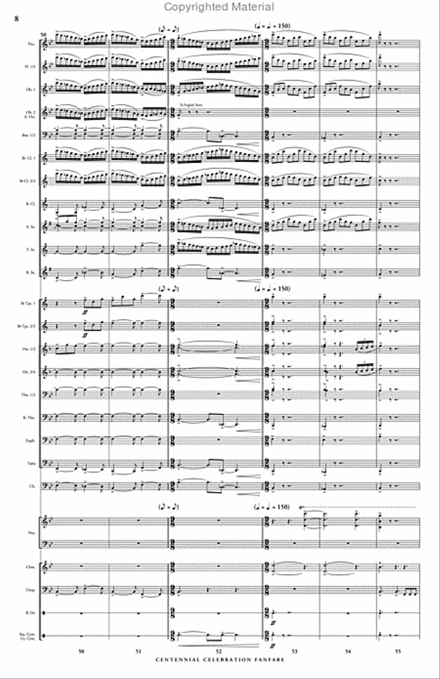 Centennial Celebration Fanfare Concert Band scores gallery preview page 9