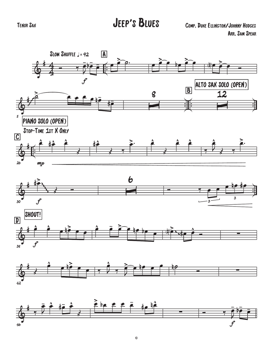 Jeep's Blues Large Ensemble scores gallery preview page 5