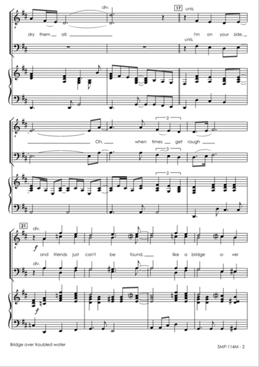 Bridge Over Troubled Water TTBB scores gallery preview page 4